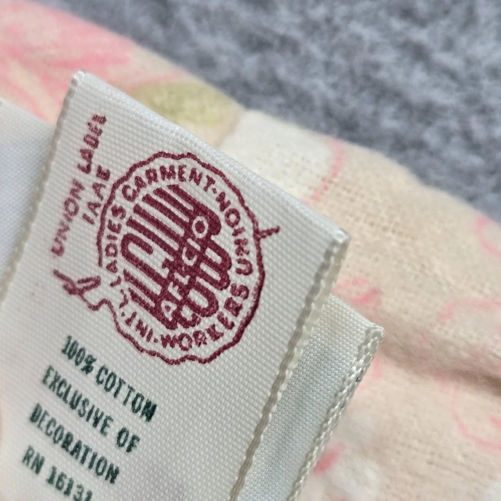 Vintage Carol Brent‎ Nightgown Womens 36 Pink Floral Button Front Made USA 80s
